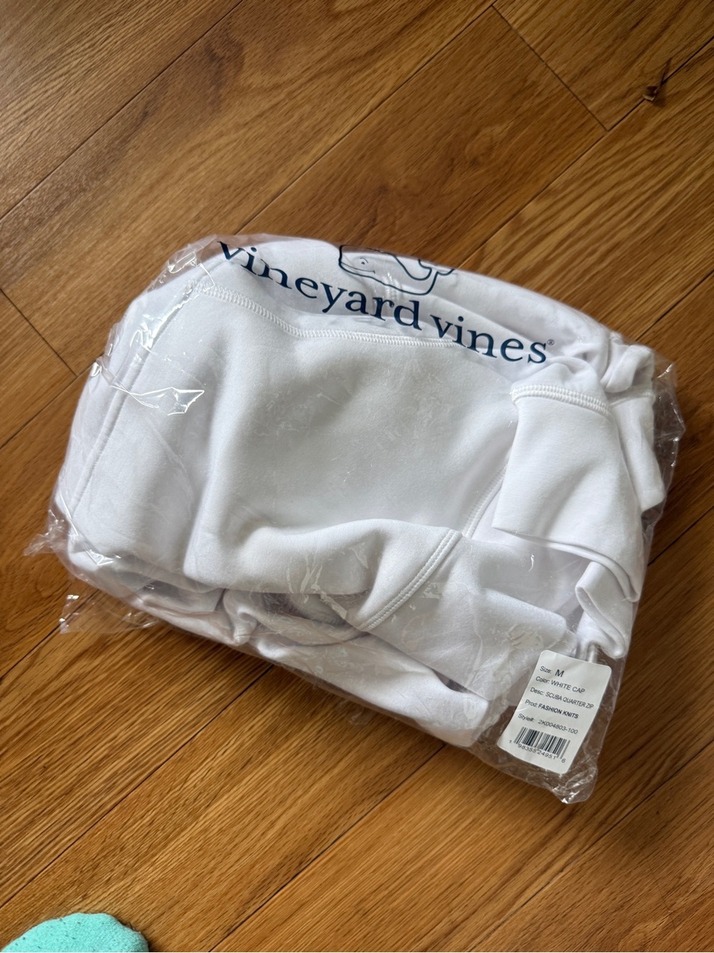 Vineyard Vines White Zip-Up Hoodie with Pink Ribbon Tag